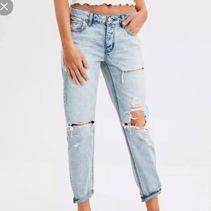 ‎American Eagle Outfitters TomGirl bleached distressed jeans